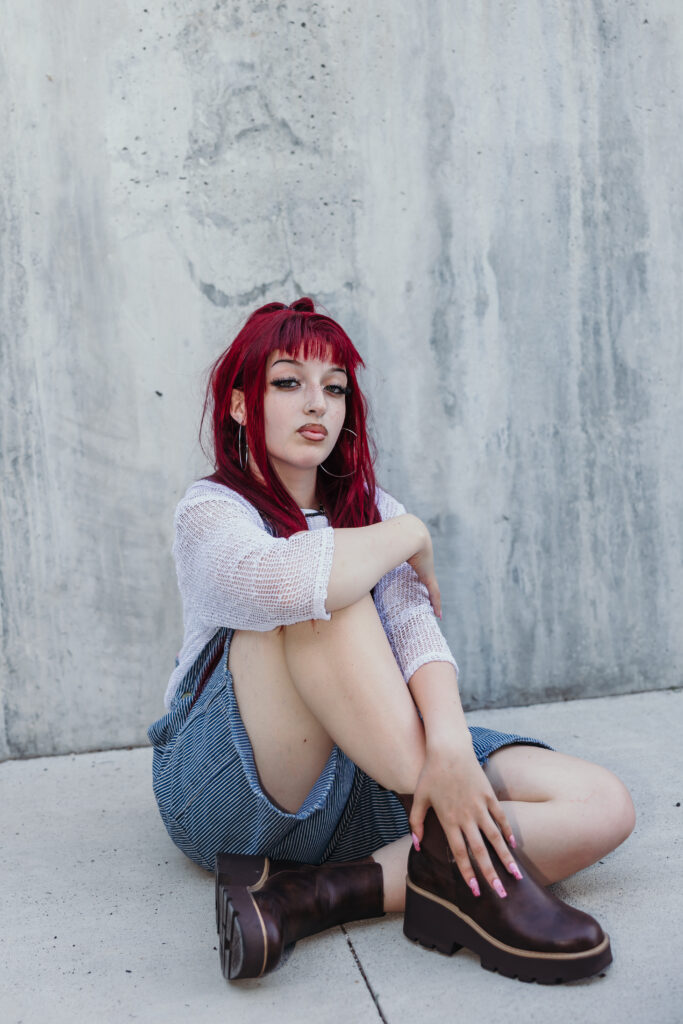 Editorial studio senior photos in Kansas City Crossroads district