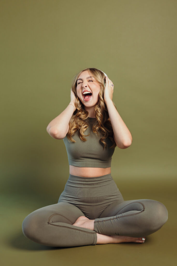 High school senior incorporating musical interests into senior photos