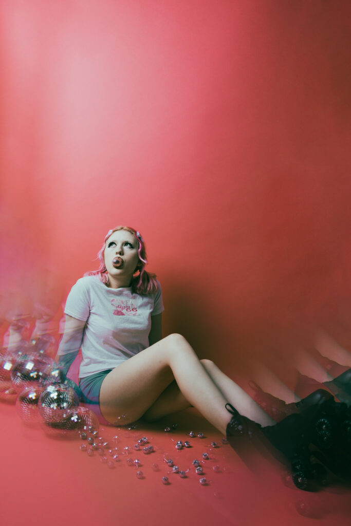 High school senior posing during modern studio portrait session