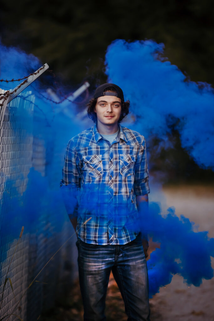 Outdoor senior portraits for high school student in Kansas City