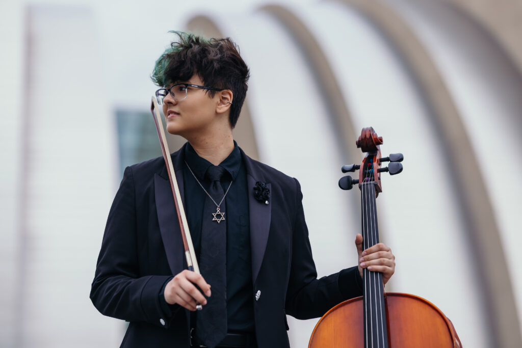 Sophisticated senior photos in Kansas City inspired by music and performance arts