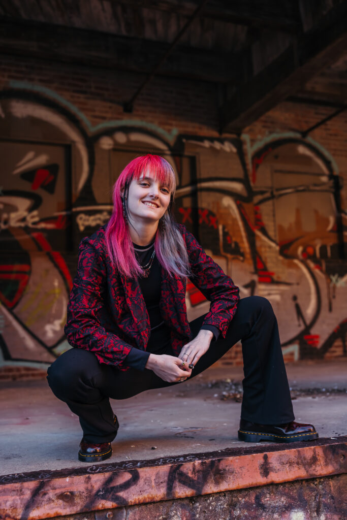 Kansas City senior photos with graffiti background