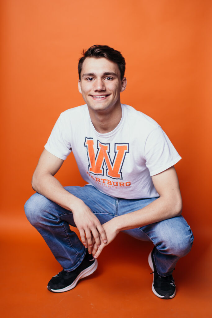 Kansas City high school senior boy studio session college colors