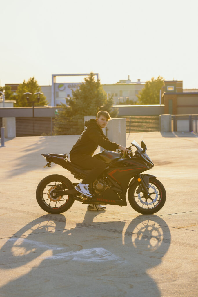Senior boy session with motorbike