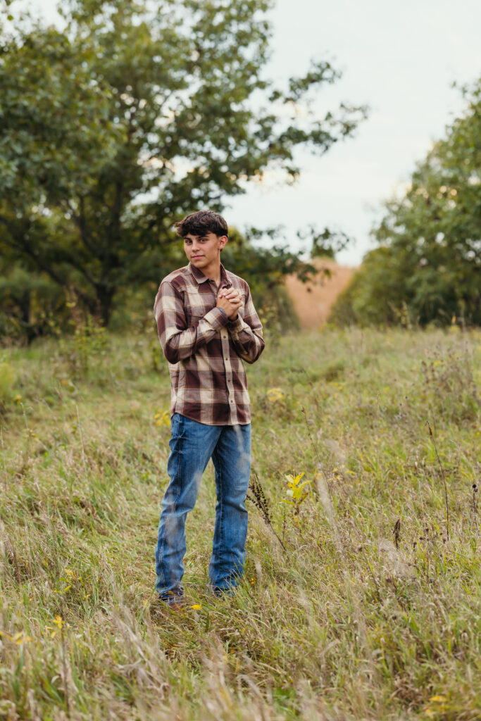 Modern senior portraits for Kansas City male student