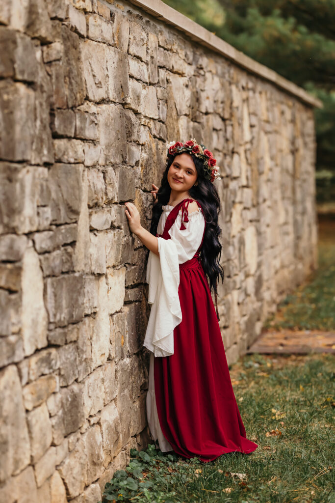 Kansas City senior at Antioch Park with ren fair vibes