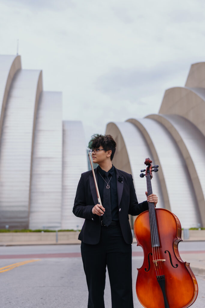 Kansas City high school senior at Kauffman Performing Arts with their cello