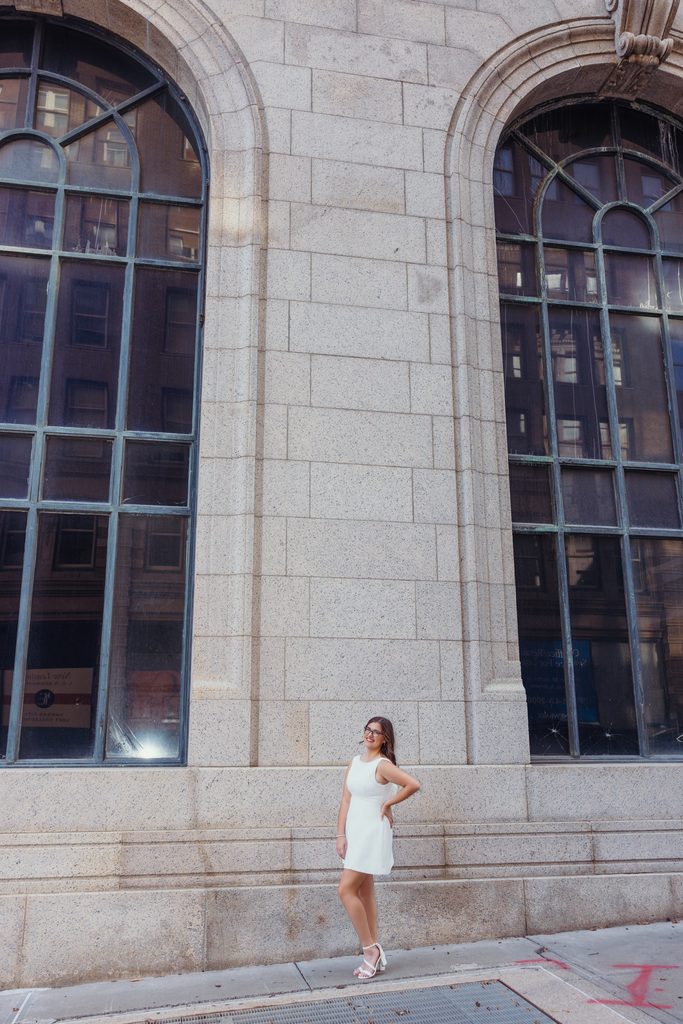 Kansas City senior photos in downtown Kansas City, MO with urban vibes